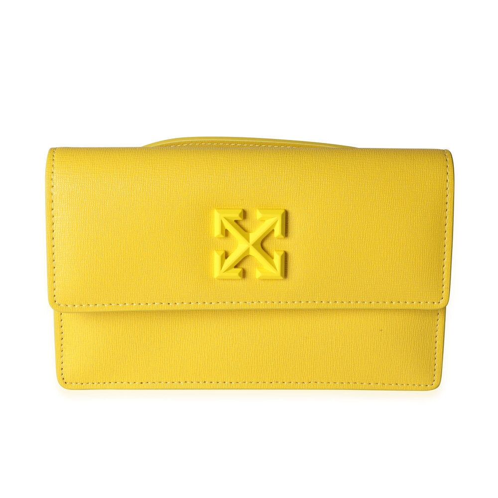 Off-White Yellow Saffiano Leather Jitney 0.8 Tonal Arrow Belt Bag